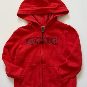 OshKosh B'gosh Bright Red Hooded Zip Sweatshirt